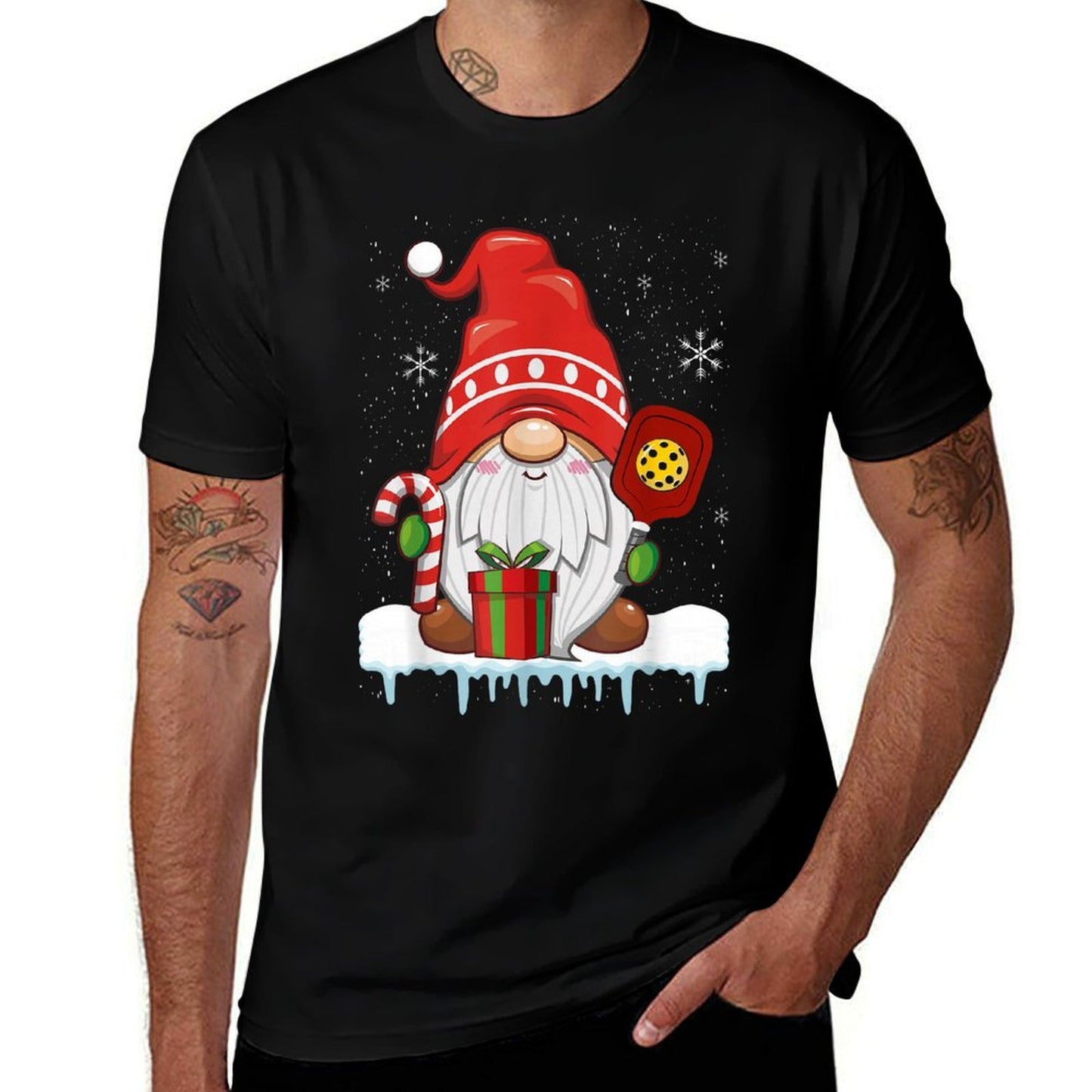 Christmas Gnome With Candy Cane  Pickleball  Versatile T-Shirt