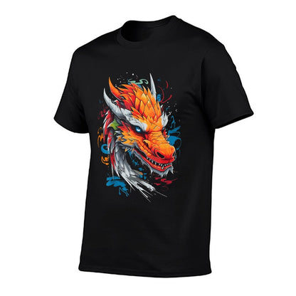 Dragon Graphic Fantasy Art Dragon  Heathered Texture T-Shirt