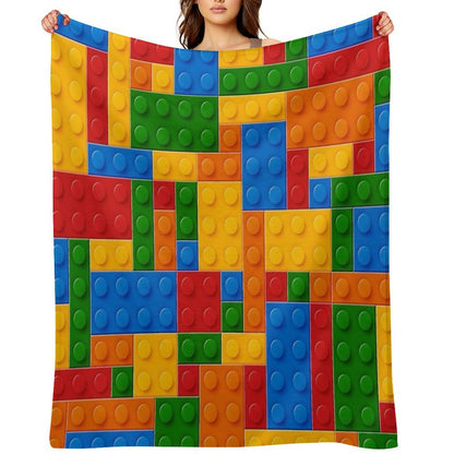 Plastic Building Blocks Toy Anti-pilling Throw Blanket