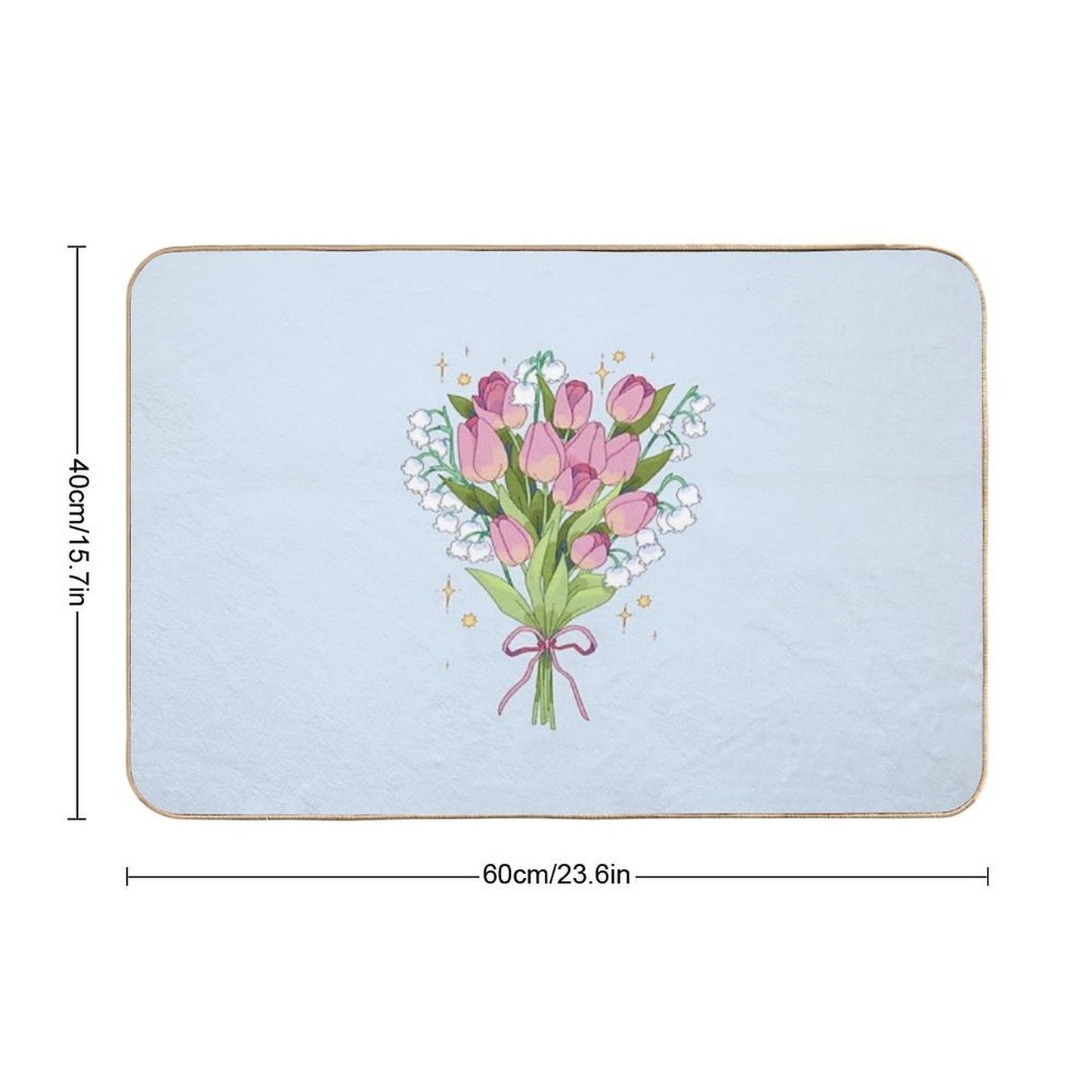 Spring Tulips & Lilly of The Valley  Repositionable Bath Mat
