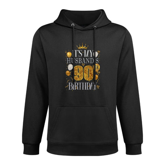 Its My Husbands 90th Birthday Happy Birthday 90 Years Old Relaxed Fit Hoodie