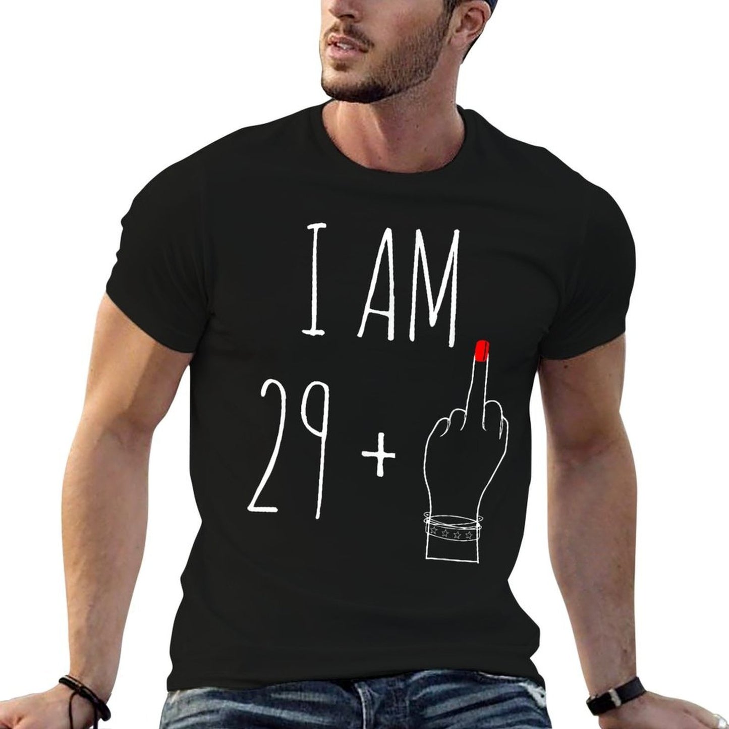 I Am 29 Plus 1 Middle Finger For A 30th Birthday For Women  Oversized Silhouette T-Shirt