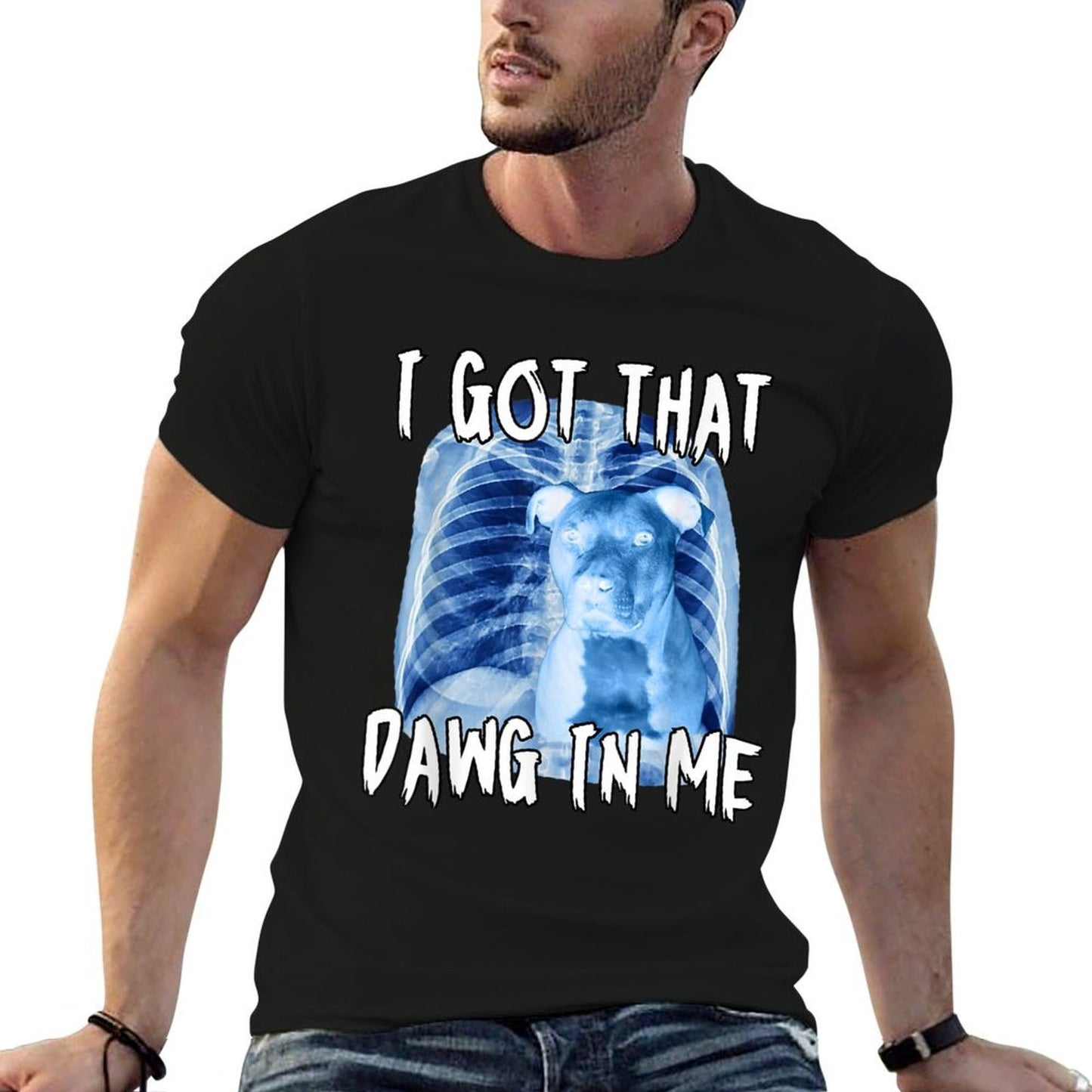 I Got That Dawg In Me Xray Pitbull Ironic Meme Viral Quote  Breathable T-Shirt