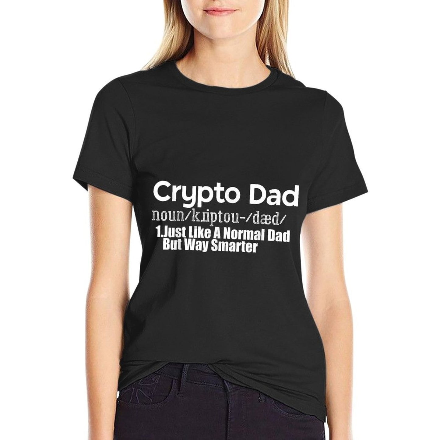 Bitcoin Dogecoin Crypto Dad  Just Like A Normal Dad  Cotton T-Shirt