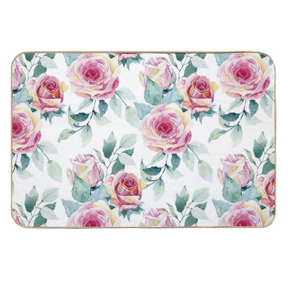 Watercolor Roses  Versatile Bath Mat