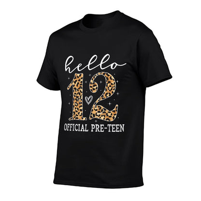 Hello 12 Official Pre-Teen 12th Birthday Girl 12 Year Old  Cotton T-Shirt
