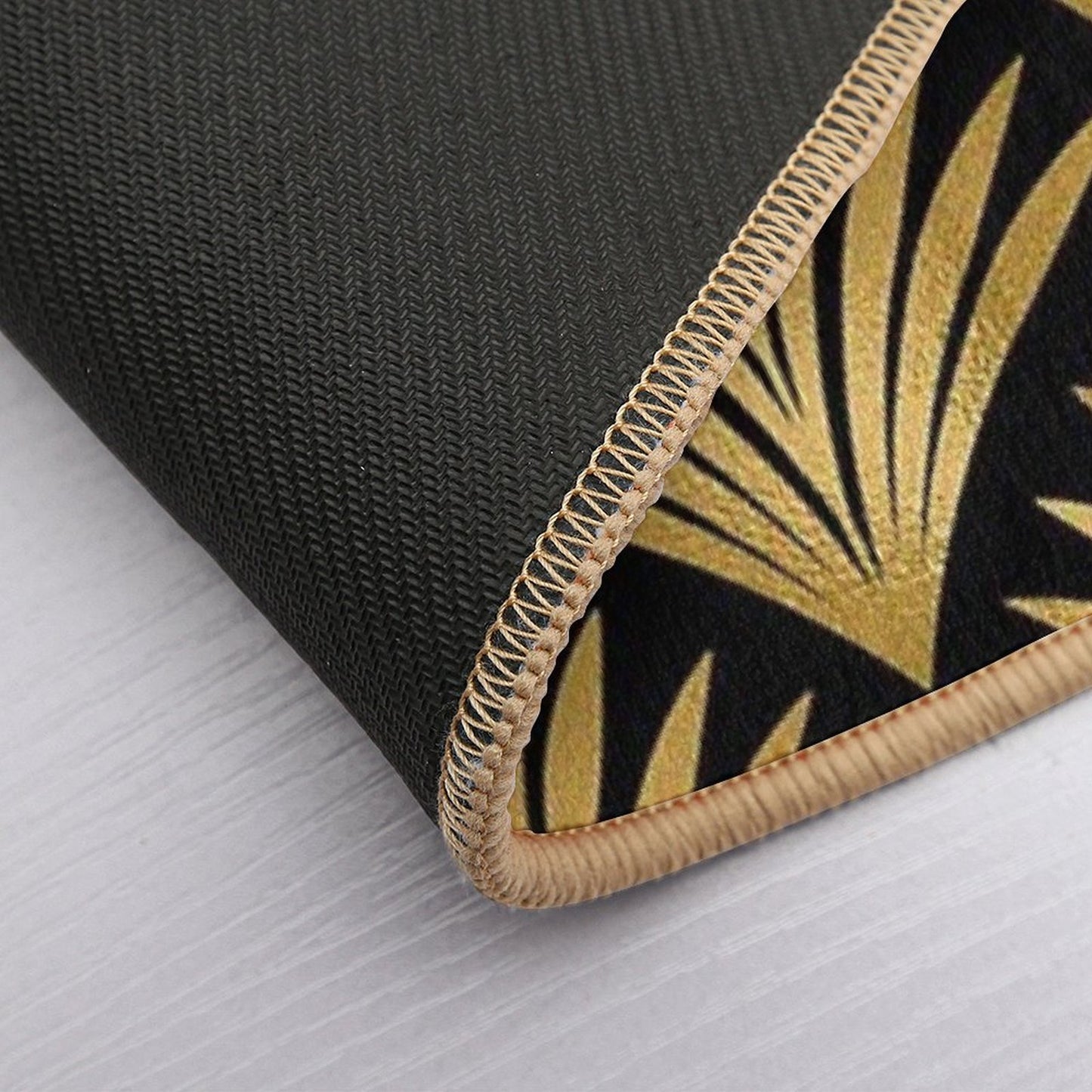 Luxurious Black And Golden Color Art Deco Elegant Pattern  High-Traffic Bath Mat