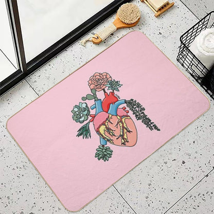 Succulent Heart by Sasa Elebea  Eco-Friendly Bath Mat