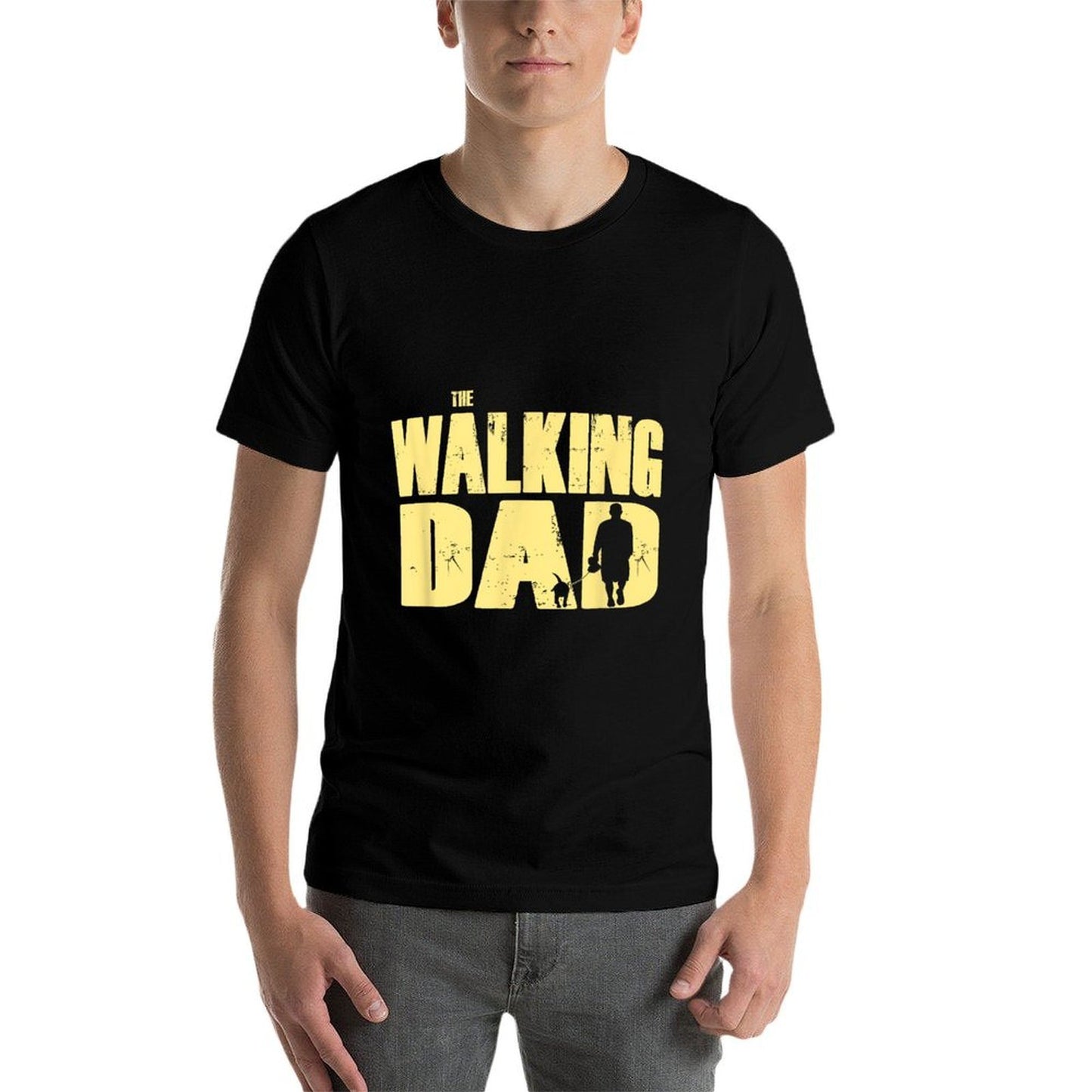 Mabanda Superificz The Walking DAD Mens Dog Walking - Black, Small  Relaxed-fit T-Shirt