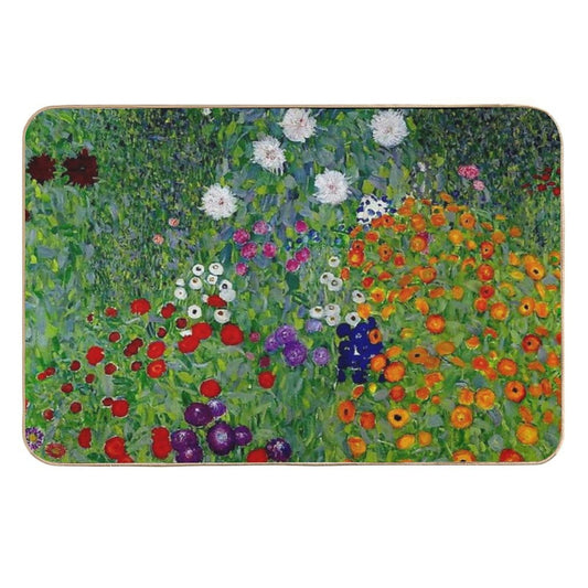 GUSTAV KLIMT  Vintage 1918 Bauerngarten Flower Garden Print  High-Traffic Bath Mat