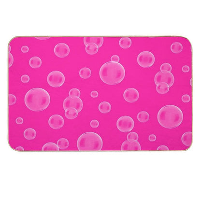 Pink Bubbles Circle Shapes Random Pattern Designs  Odorless Bath Mat