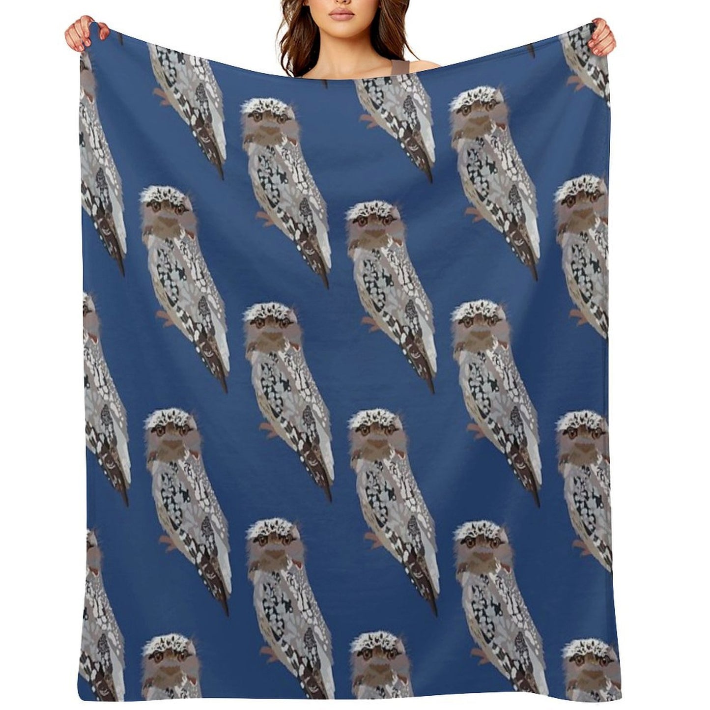 T Is for Tawny Frogmouth ,Frogmouth The Mysterious Nocturnal Bird with A Wide Beak Wrinkle-free Throw Blanket