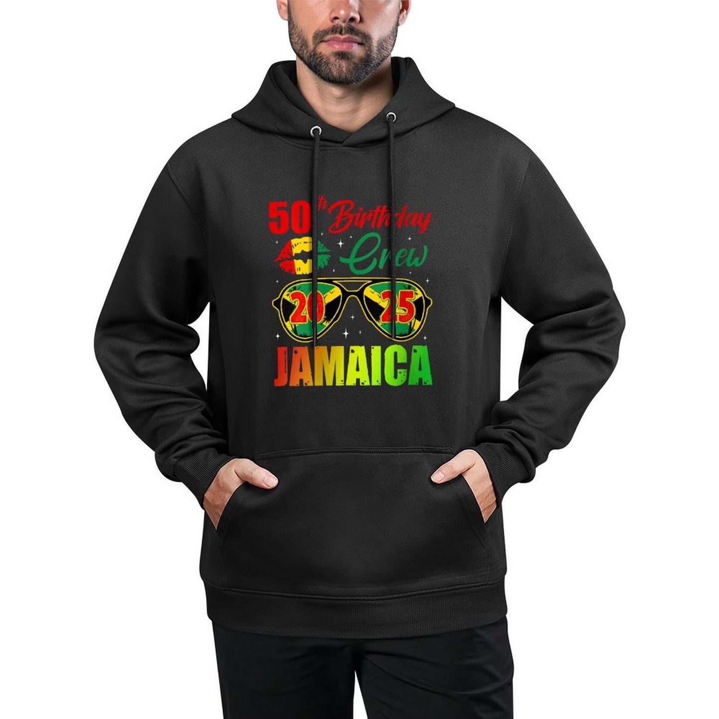 Womens 50th Birthday Crew Jamaica Party 2025 Birthday Trip Layering Staple Hoodie