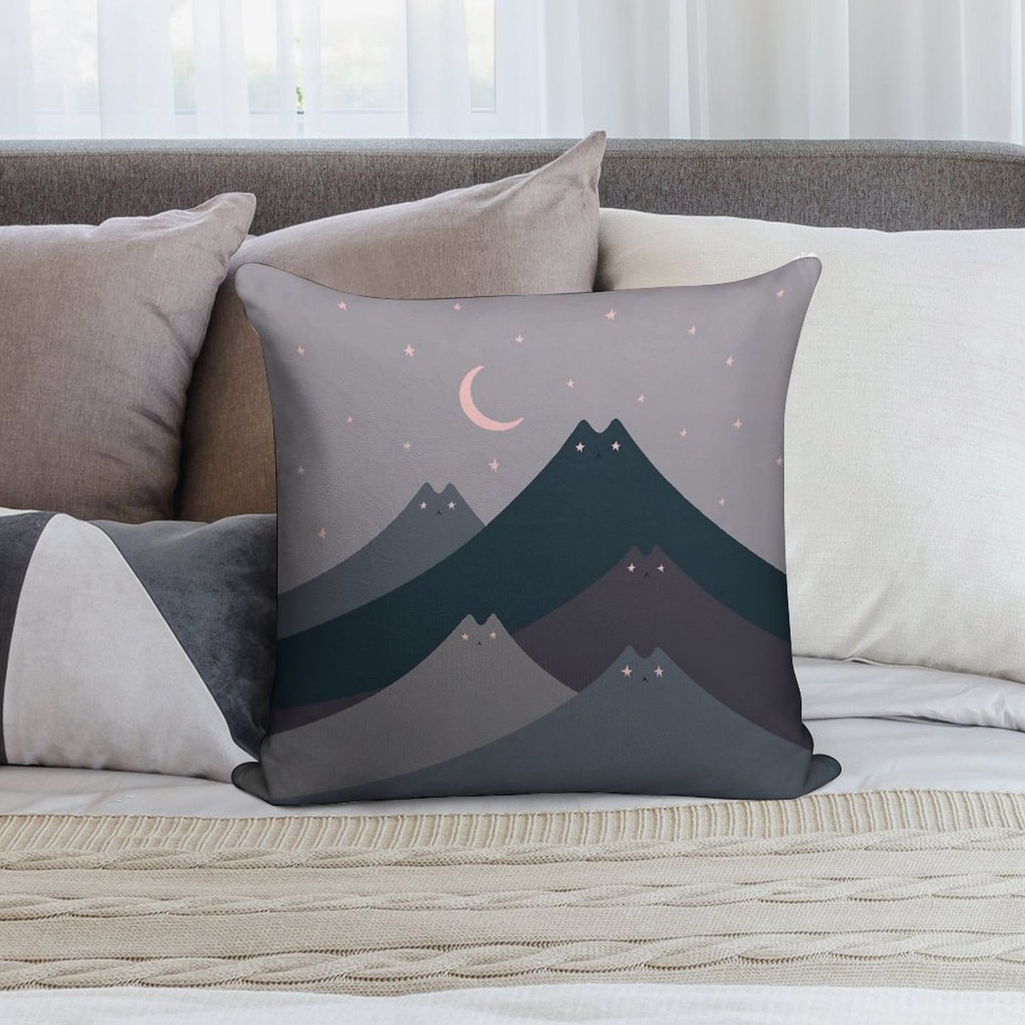 Cat Landscape 116 Soft Multiple Sizes Throw Pillow