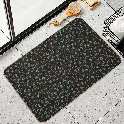 Turquoise Cattle Brands  Eco-Friendly Bath Mat