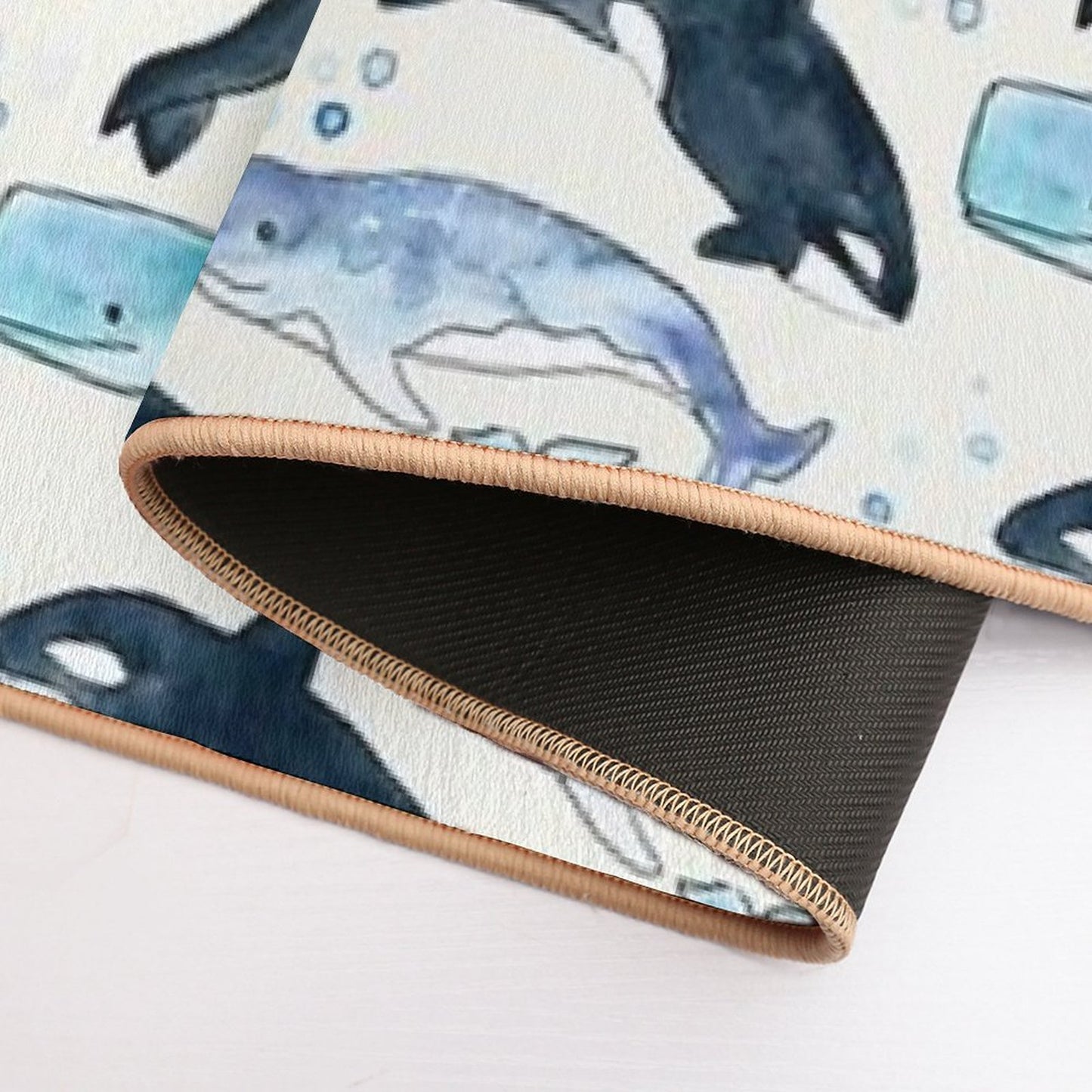 Whales, Orcas & Narwhals  Repositionable Bath Mat