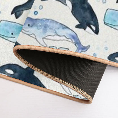 Whales, Orcas & Narwhals  Repositionable Bath Mat