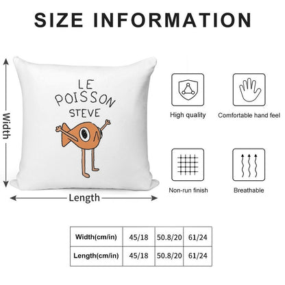 Le Poisson Steve Soft Ultra-Soft Texture Throw Pillow