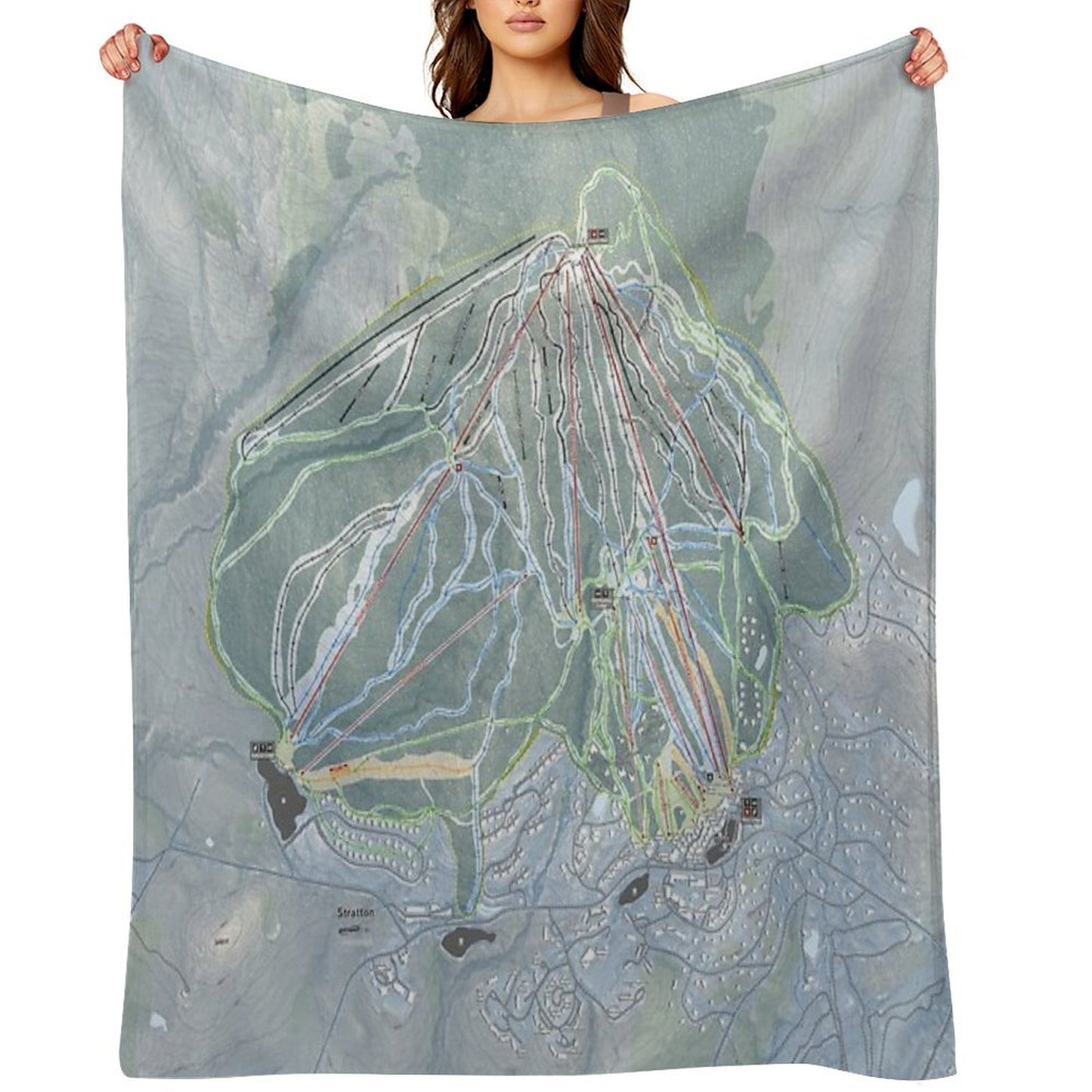 Stratton Resort Trail Map All-season Throw Blanket