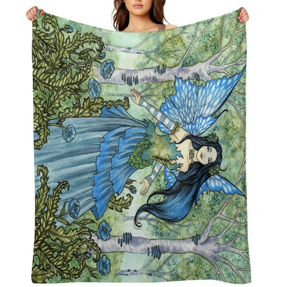 The Blue Wood Anti-pilling Throw Blanket