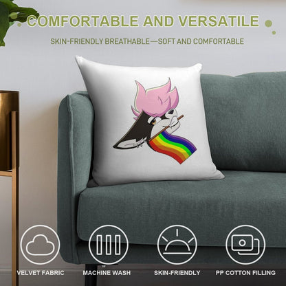 Gay Pride Furry Soft Fade-Resistant Throw Pillow
