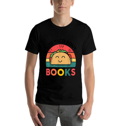 Funny Lets Taco Bout Books-Shirt Kids Women Reading Teacher  Oversized Silhouette T-Shirt