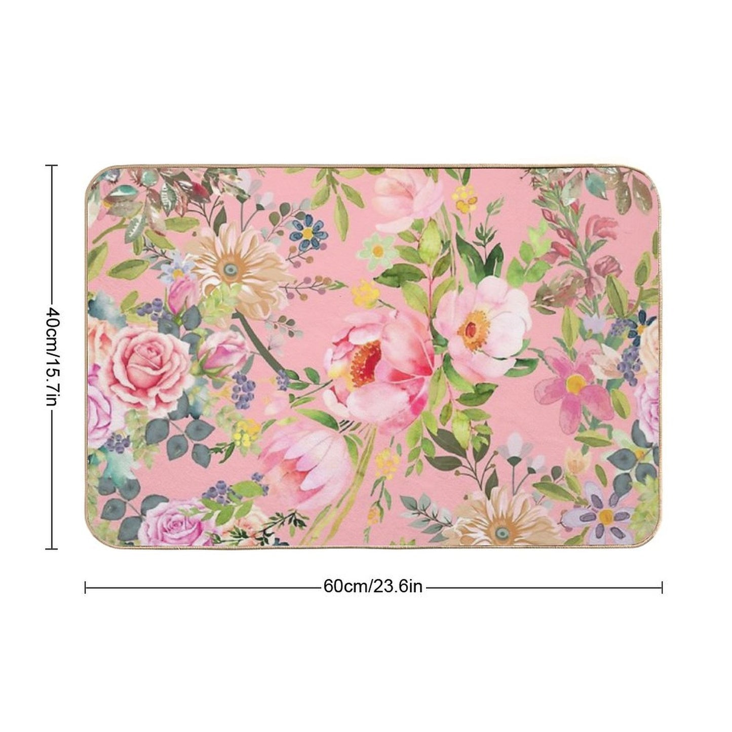 Vintage Floral Pattern  Long-Lasting Bath Mat
