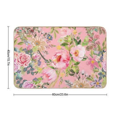 Vintage Floral Pattern  Long-Lasting Bath Mat