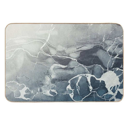 Blue Sea Marble  High-Traffic Bath Mat