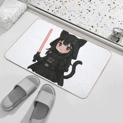 Kawaii Darth Vader Cat Girl  Stain-Proof Bath Mat