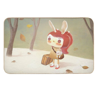 Bunny Girl – Lost in The Forest – Dreamy Adventure  Repositionable Bath Mat