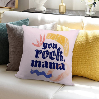 You Rock Mama Lettering Soft Bedroom Essential Throw Pillow