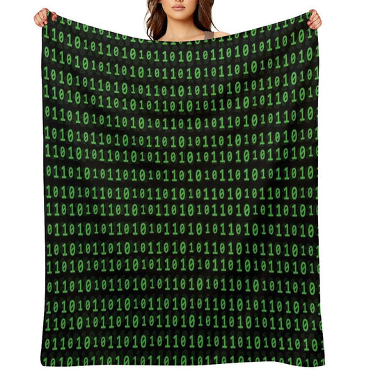 Binary Numbers Wrinkle-free Throw Blanket