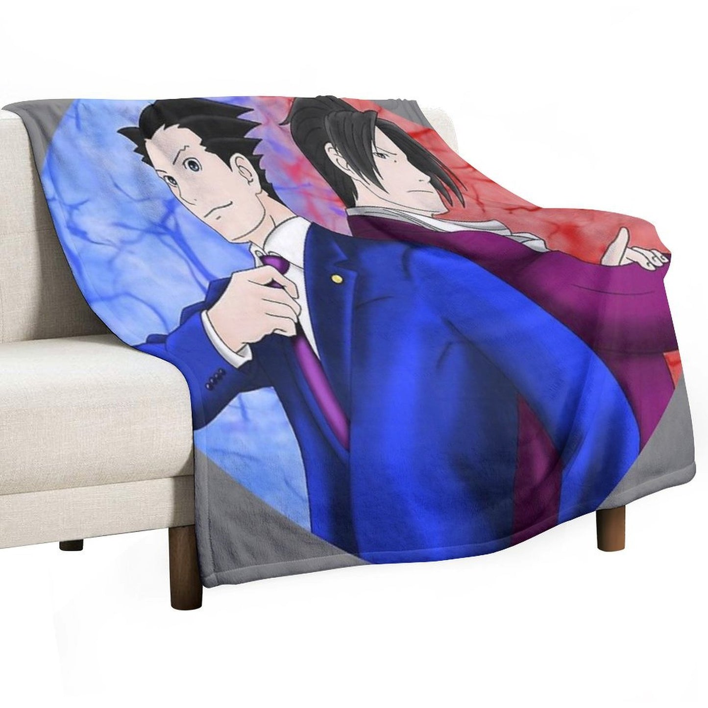 Phoenix Wright And Miles Edgeworth Anti-pilling Throw Blanket
