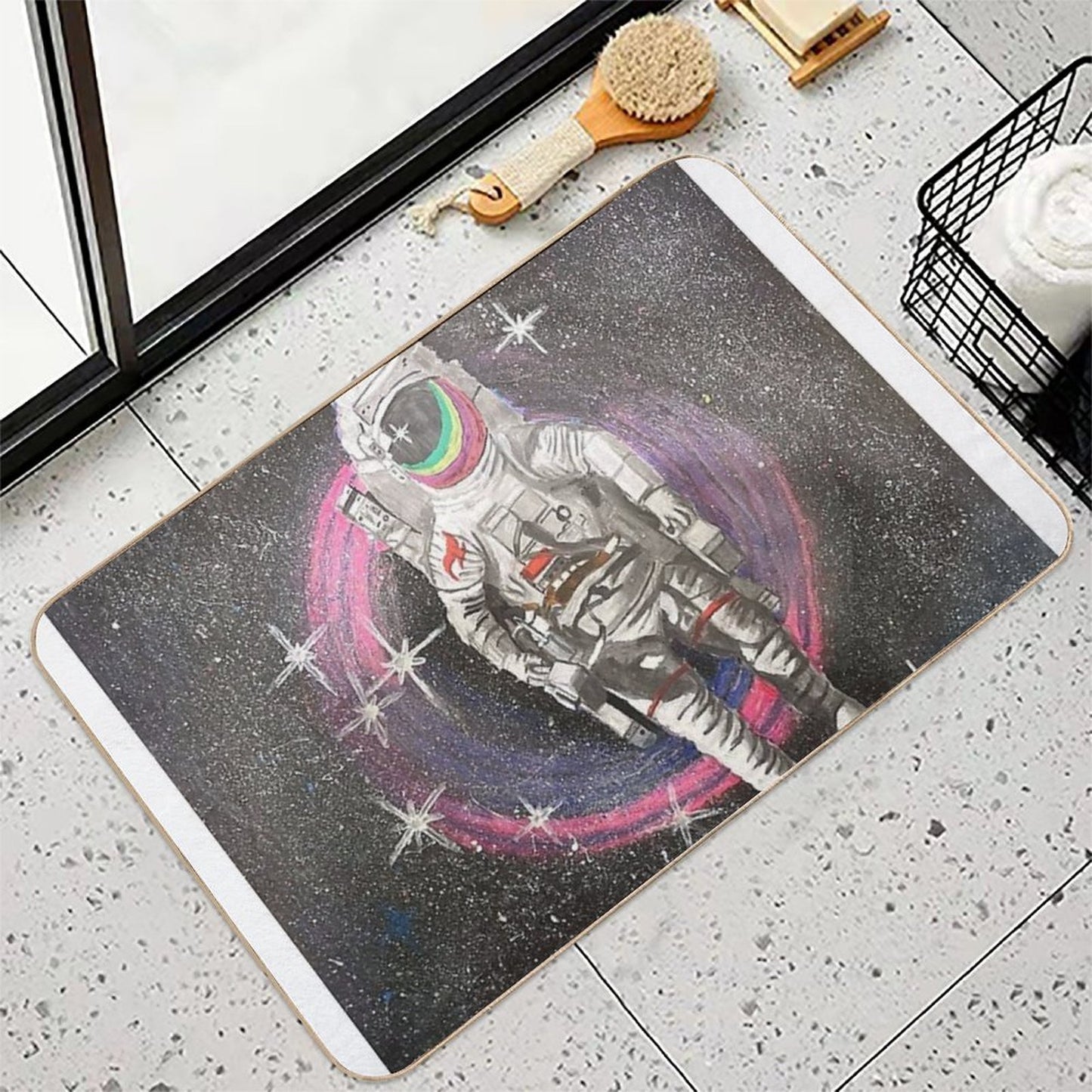Flying Down The Black Hole  Eco-Friendly Bath Mat
