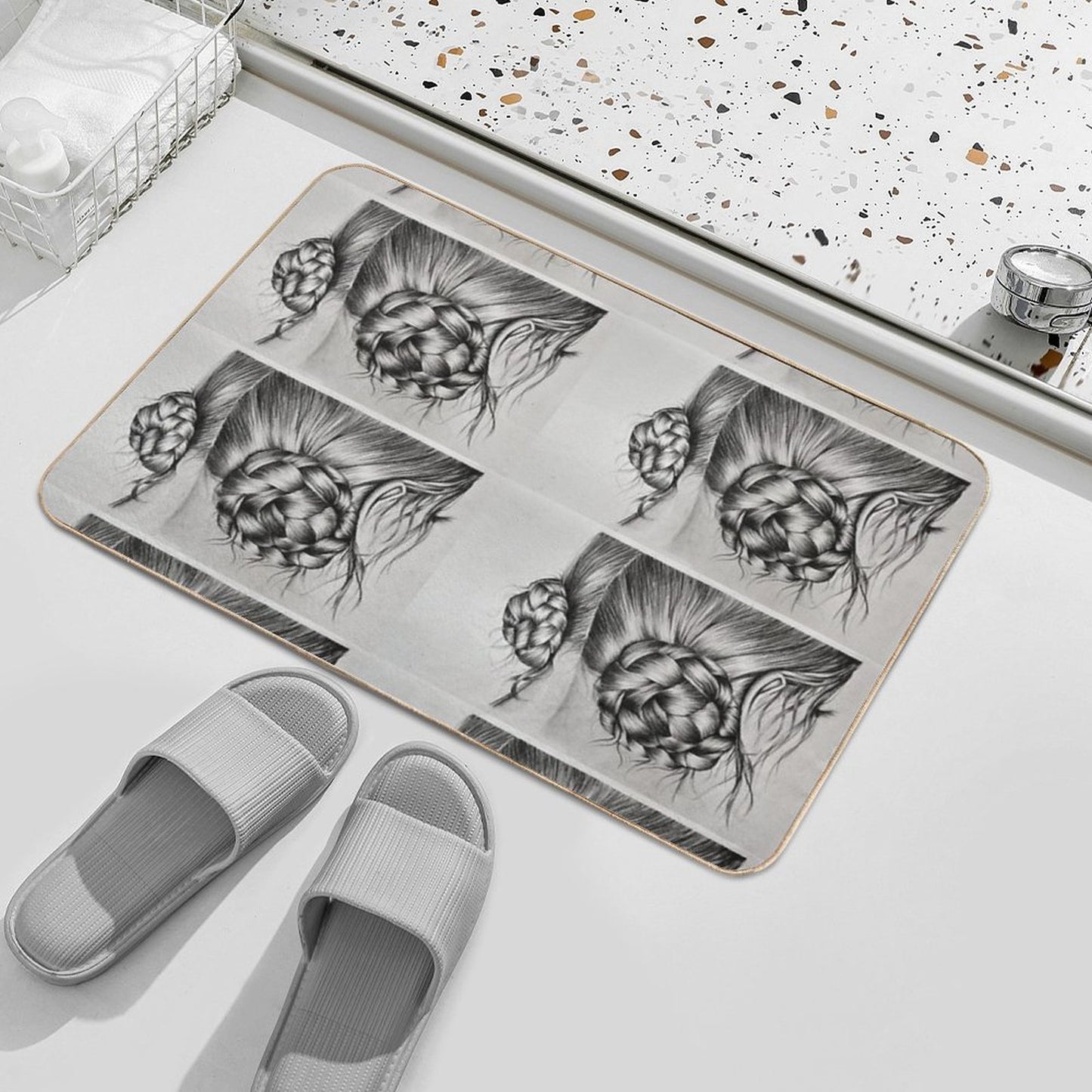 Braids in Buns  Long-Lasting Bath Mat