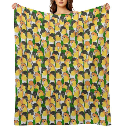 Caique Parrots Wrinkle-free Throw Blanket