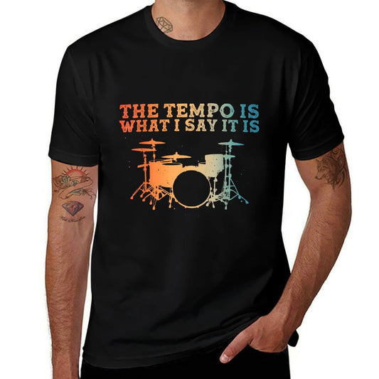 Unique Drummer Art For Men Women Percussion Drumming Drummer  Fade-proof Color T-Shirt