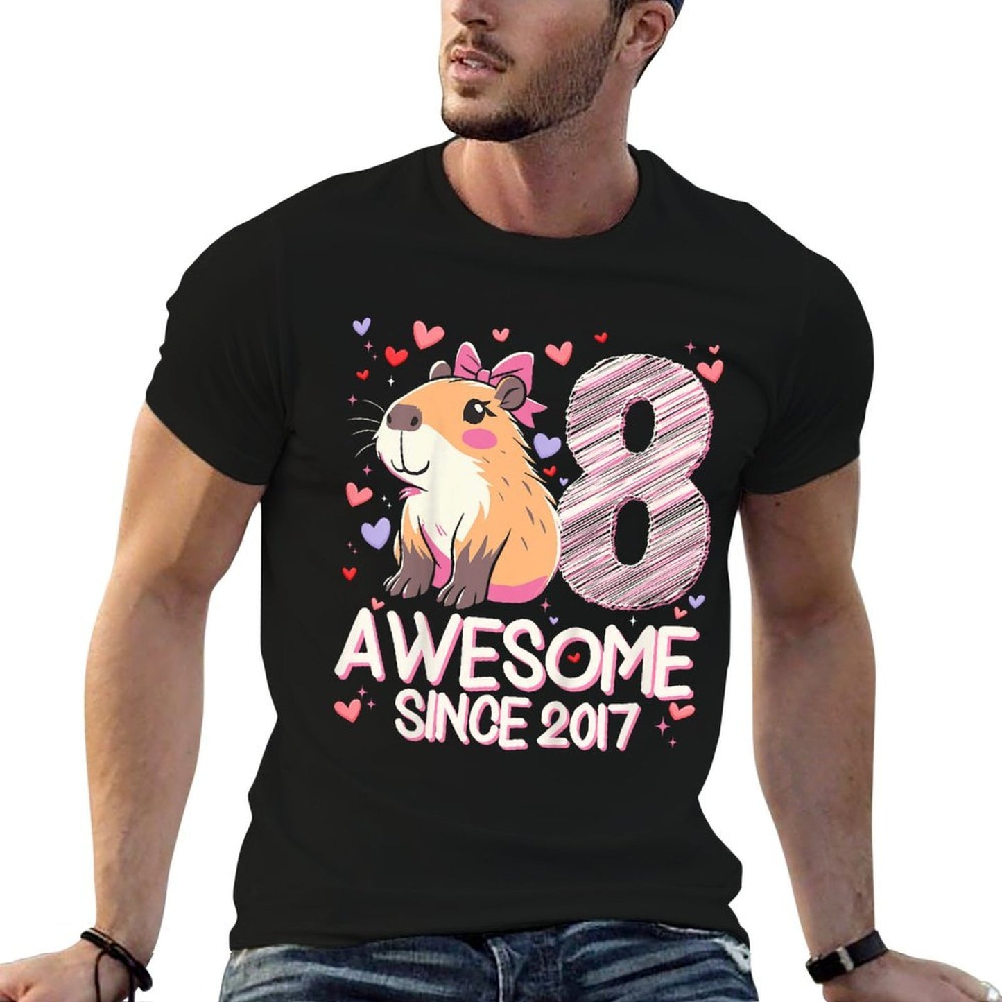 Kids 8 Years Old Capybara Gifts For Girls 8th Birthday Party  Quick-drying T-Shirt