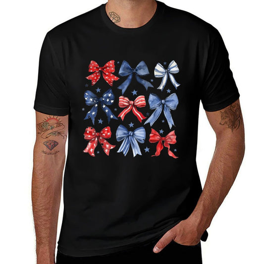 4th Of July America Patriotic Bow Ribbon  Breathable T-Shirt