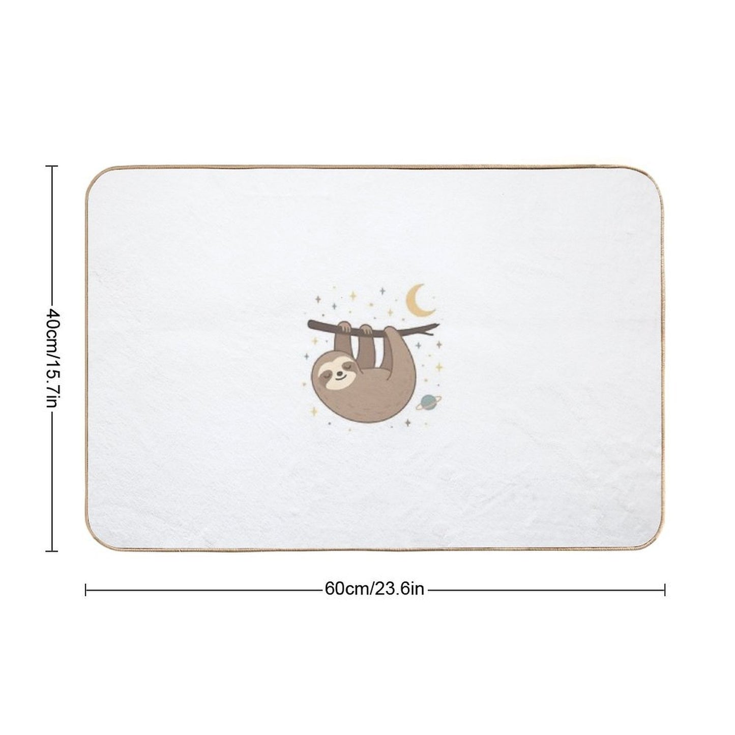 Cosmic Sloth – Sleepy Sloth Hanging in Space  Fade-Resistant Bath Mat
