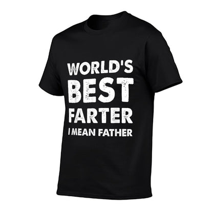 Fathers Day Retro Dad Worlds Best Farter I Mean Father  Tagless Design T-Shirt