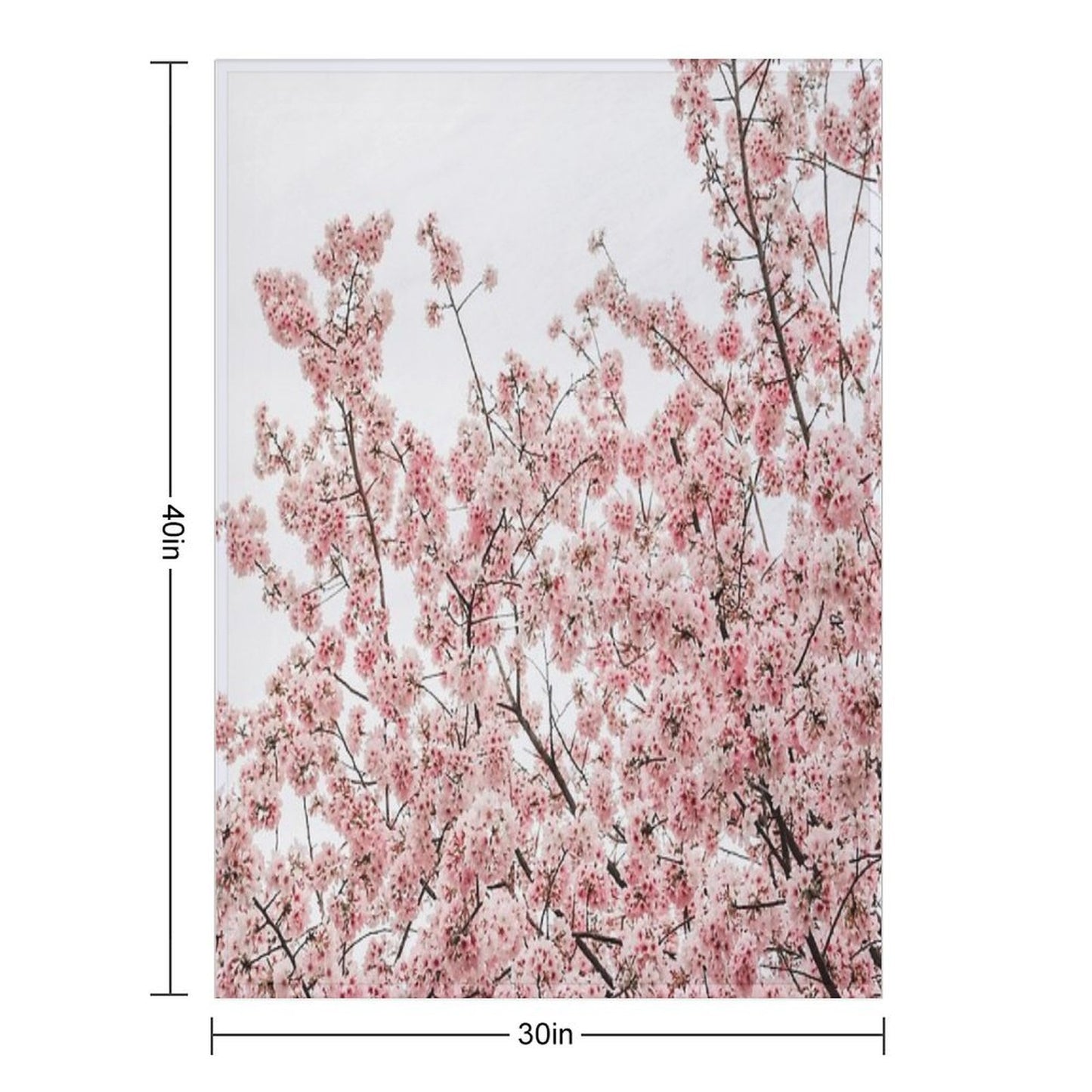 Minimal Japanese Cherry Blossom Gift-ready Throw Blanket