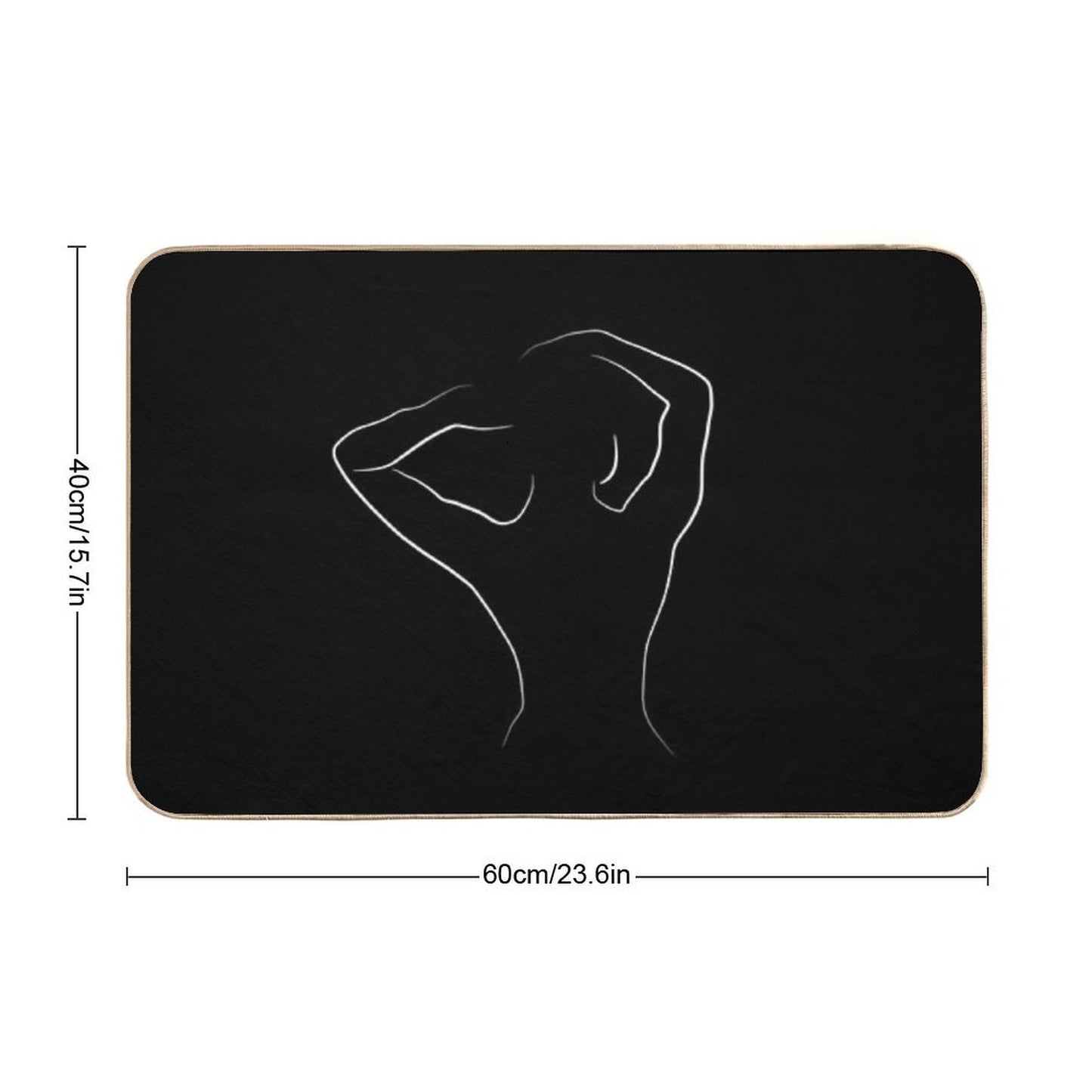 Woman Body Outline Drawing - Miss Mina  Slip-Resistant Bath Mat
