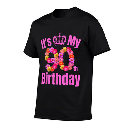 90 Year Old Birthday Flower Birthday Its My 90th Birthday  Vintage-inspired T-Shirt