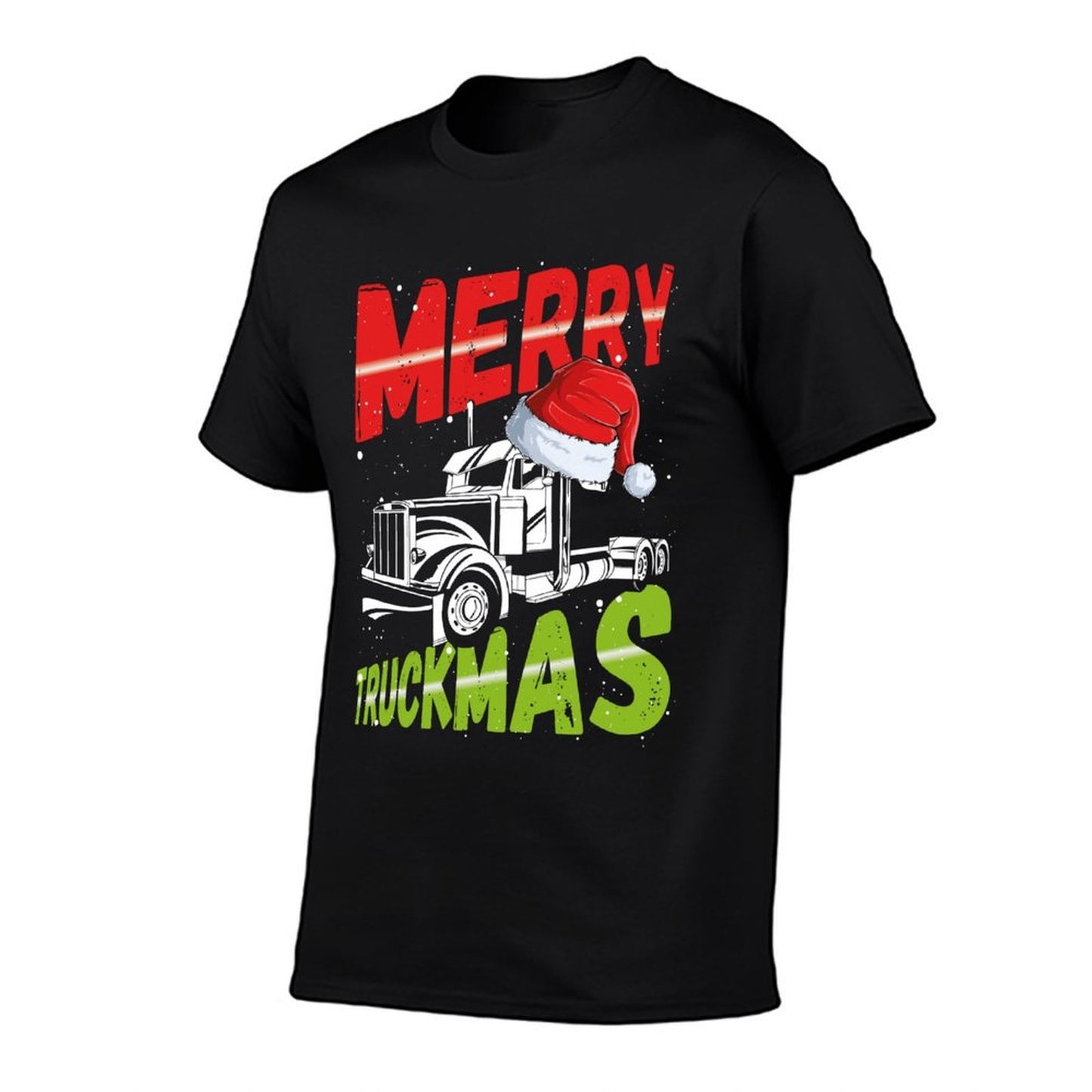 Christmas Semi Truck Funny Christmas Trucker Merry Truckmas  Oversized Silhouette T-Shirt