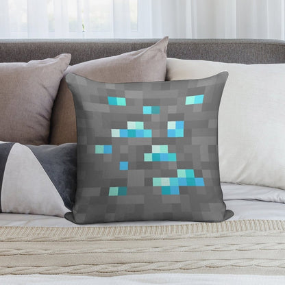 Minecraft Diamond Block Soft Short Plush Fabric Throw Pillow