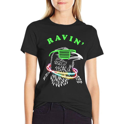 Ravin Raven - Rave Party Neon Bird Funny  Durable T-Shirt