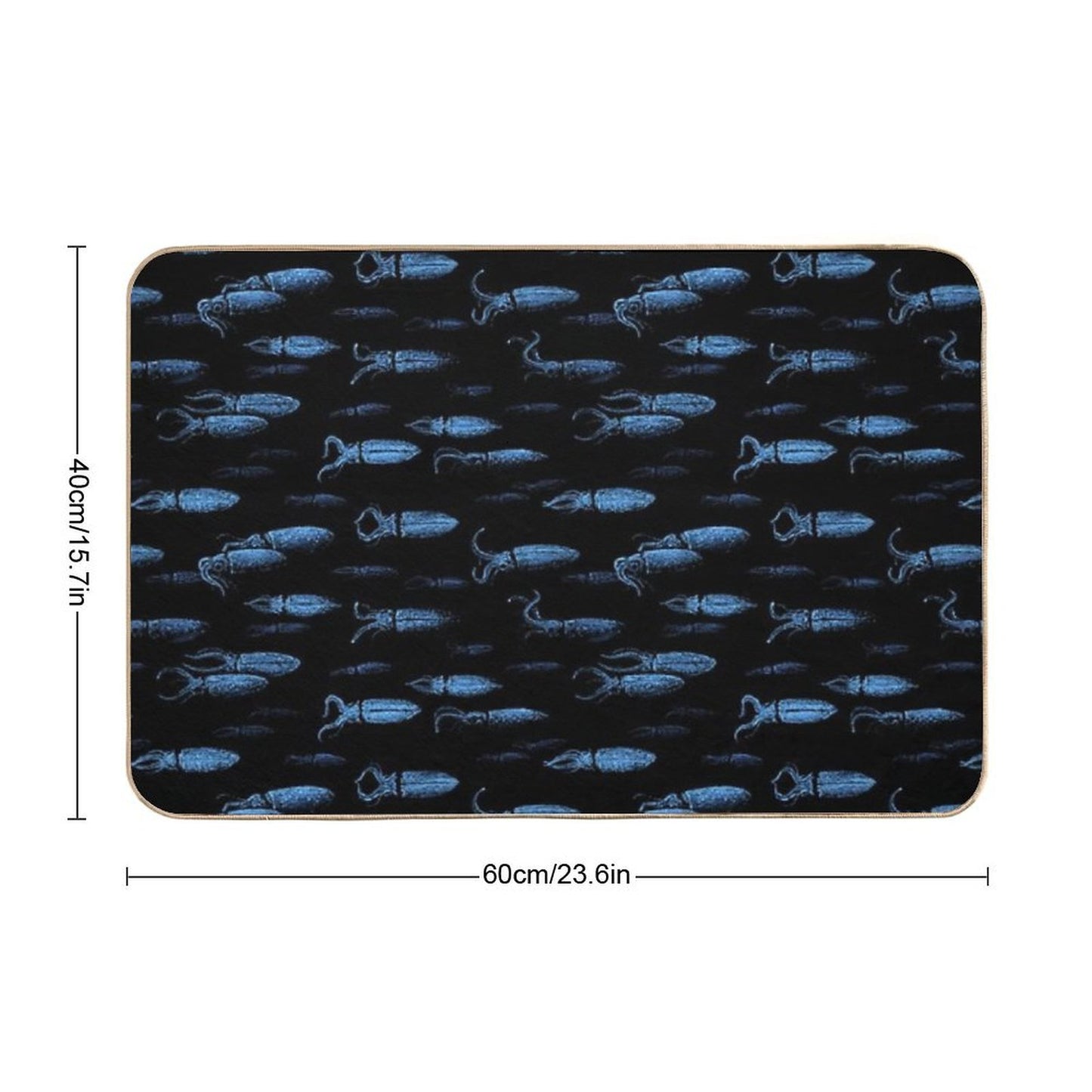 Firefly Squid Hotaruika Bioluminescent  Stain-Proof Bath Mat