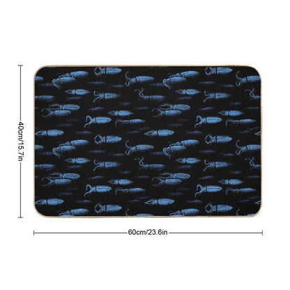 Firefly Squid Hotaruika Bioluminescent  Stain-Proof Bath Mat